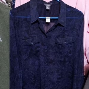 Eddie Bauer button up sheer top